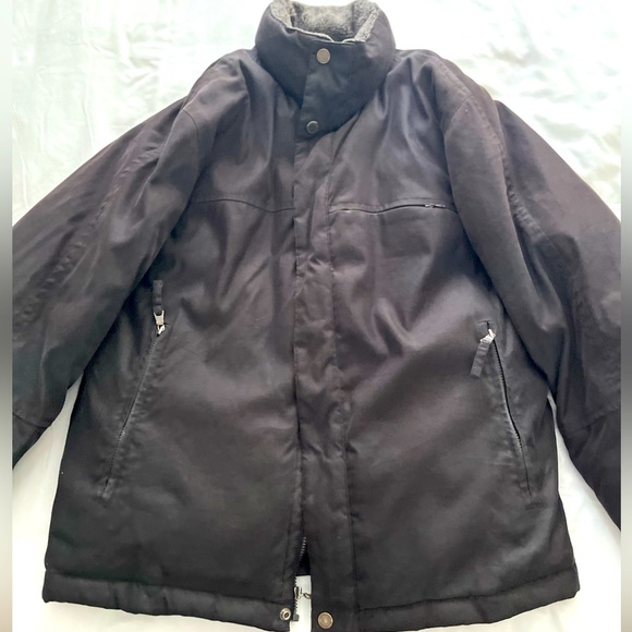 Claiborne men’s large black suede-look goose down winter jacket. - Picture 5 of 8